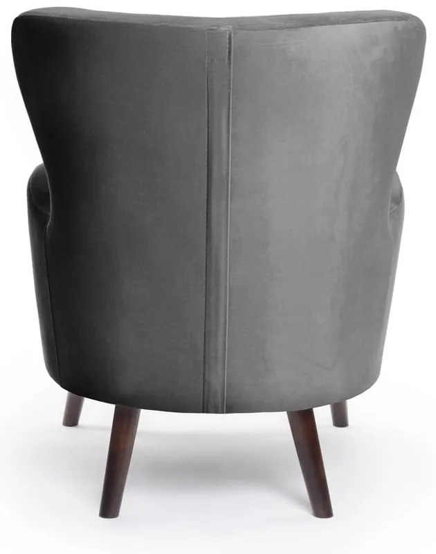 Fotoliu gri închis wing cu tapițerie din catifea Noemye – Bonami Selection