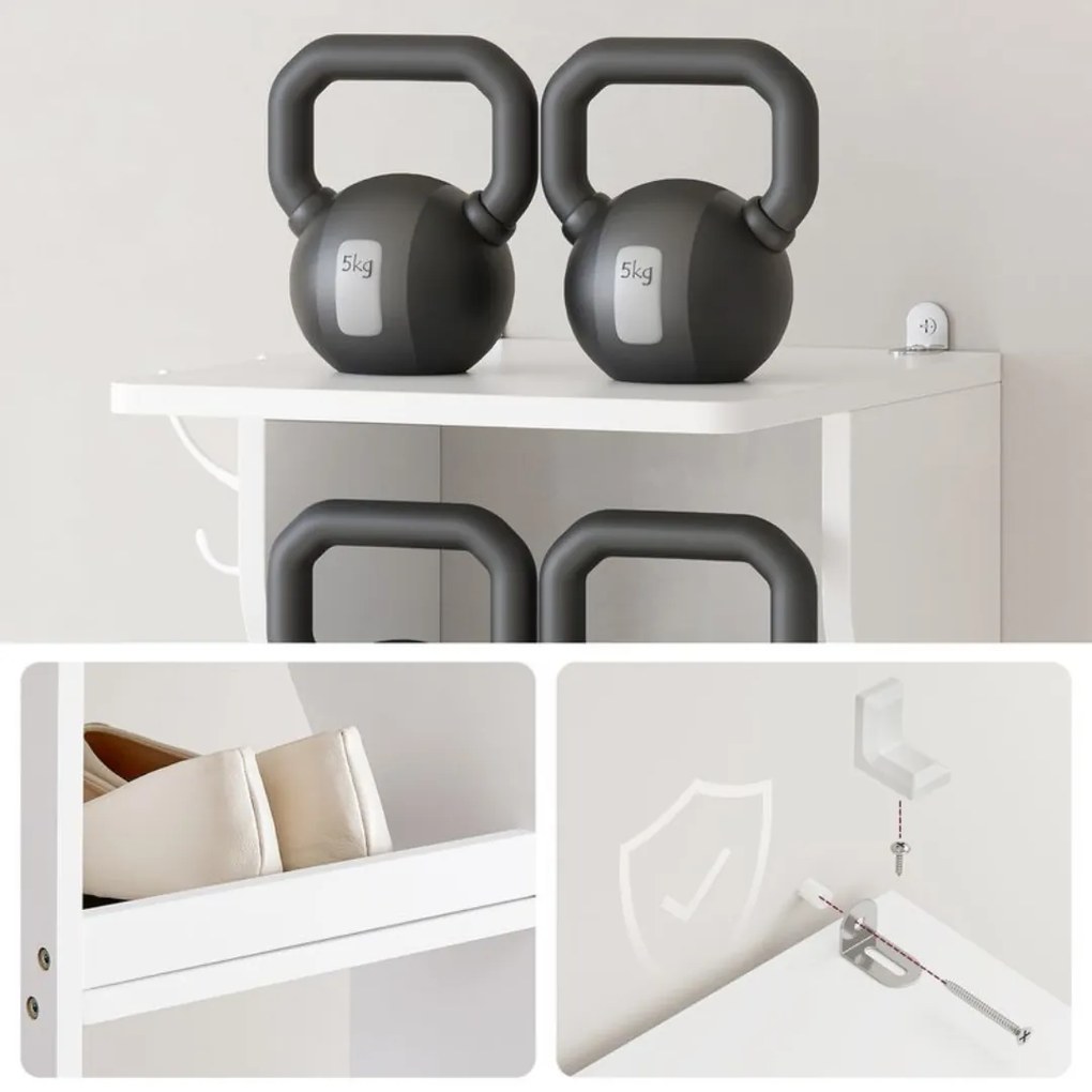 Vasagle Suport pantofi CINDY, 6 niveluri, 30x26.4x110.4cm, alb