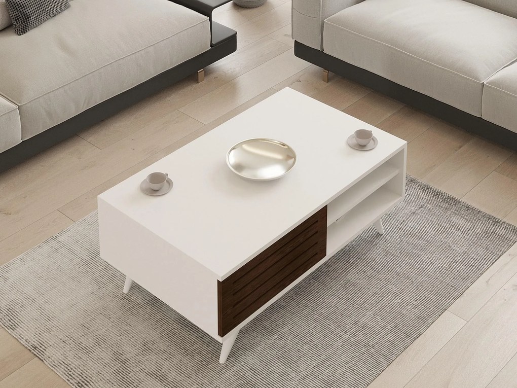Masă de cafea Grando (Nuc + Alb). 1089128