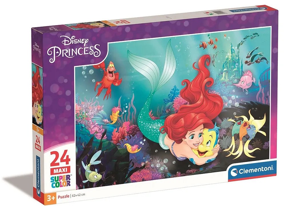 Prințesele Disney Ariel Puzzle maxi Clementoni de 24 piese
