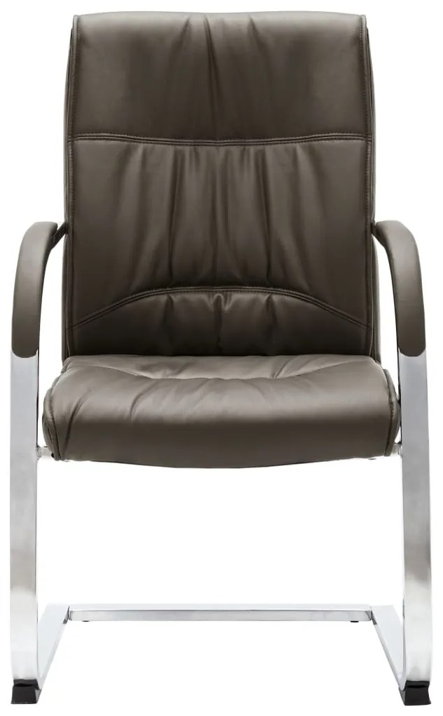 289342 vidaXL Scaun de birou tip consolă, gri, piele ecologică