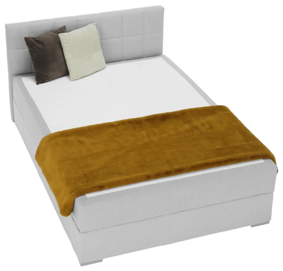 Pat tip BOXSPRING 140x200, gri deschis, FERATA KOMFORT