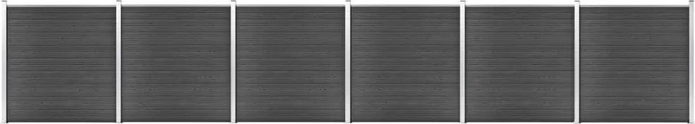 vidaXL Set de panouri de gard, negru, 1045x186 cm, WPC