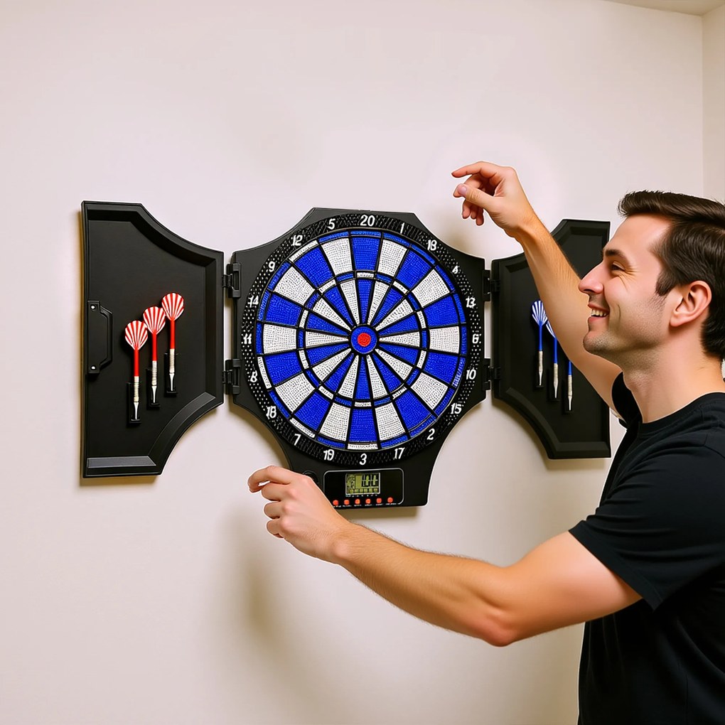 SPORTNOW Electronic Dartboard Set for 8 Players with 31 Games, LCD Scoring Indicator | Aosom Romania