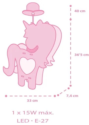 Lustră pentru copii Dalber 41597 UNICORN 1xE27/15W/230V