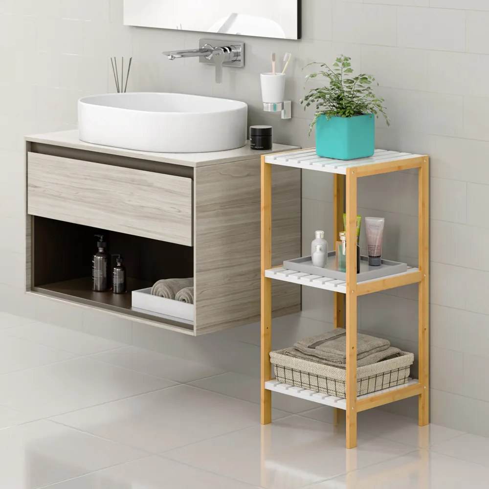 Deuba Raft bambus 80x33x34cm - alb