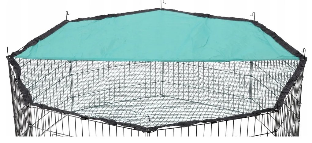 Țarc de plasă pentru animale mici Aldotrade,cu protecție solară, 8 panouri 56 x 57 cm