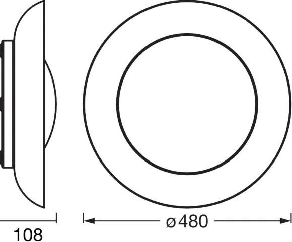 Osram - Plafonieră LED reglabilă ORBIS PLATE LED/45W/230V, Ø48 cm, portocaliu/negru