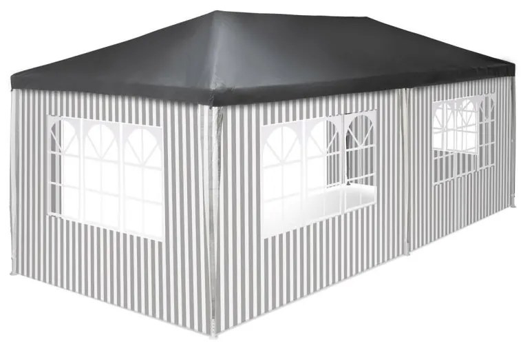 Cort de petrecere în grădină - 3 x 6 m, antracit + 6 laturi