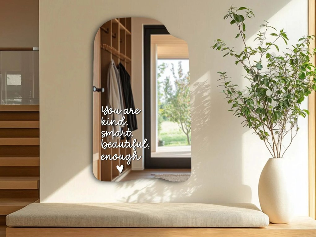 Autocolant pentru oglindă S3 – You are kind, smart, beautiful, enough. (Handwritting)