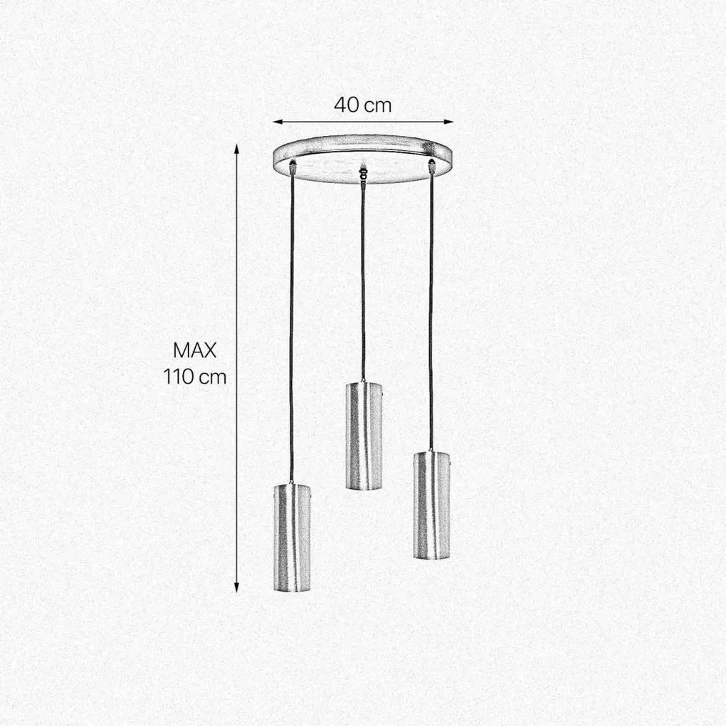 Lustra cu 3 pendule din alama personalizabila Venere
