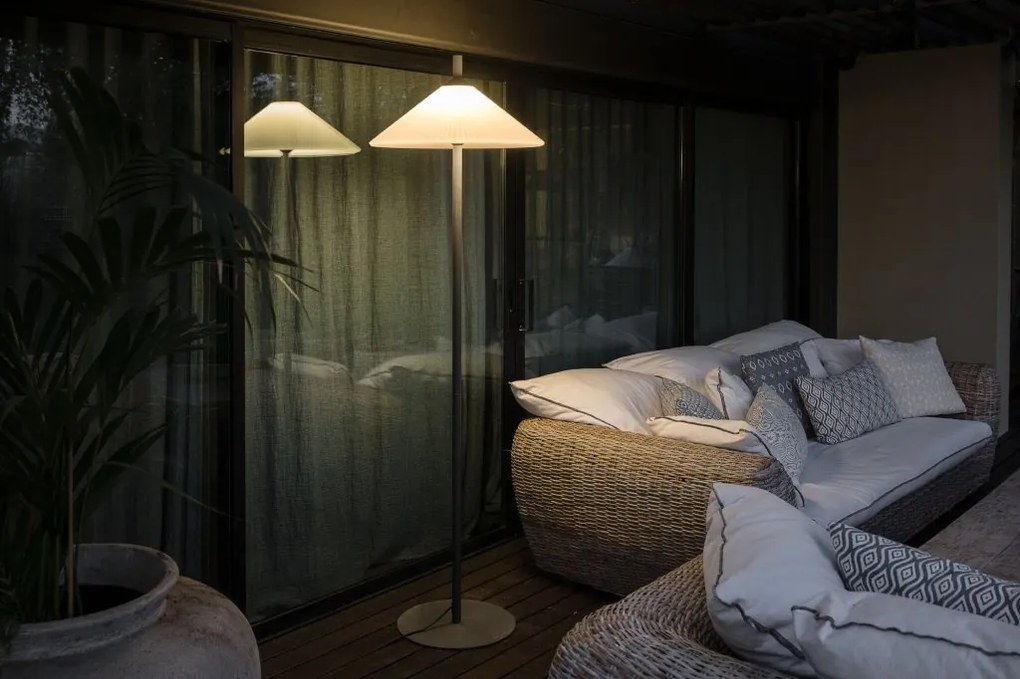 Lampa de podea iluminat exterior decorativ SAIGON 200/R55 gri/alb opal