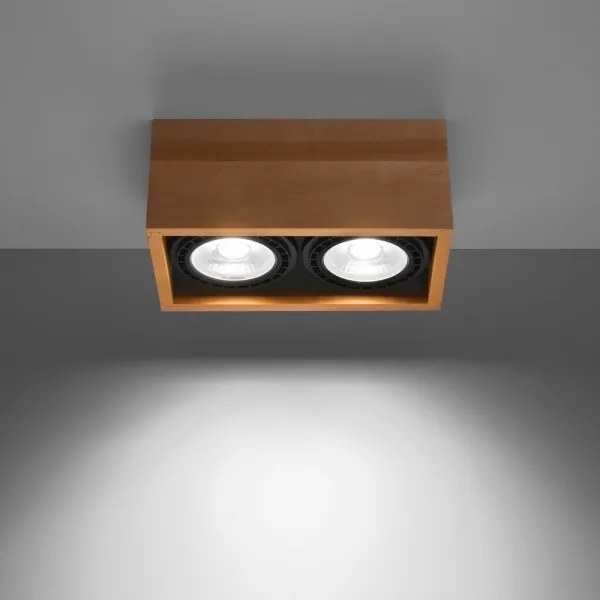 Plafonieră QUATRO 2xGU10/40W/230V lemn
