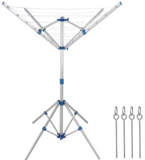Deuba Uscător rotativ din aluminiu de grădină - 4 brațe și picioare