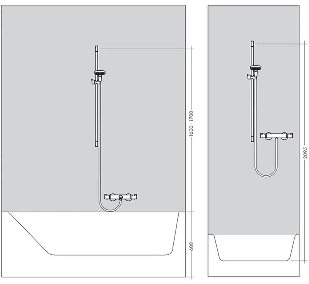 Set de dus 120, 3 jeturi, bara de dus 90 cm, crom Crom