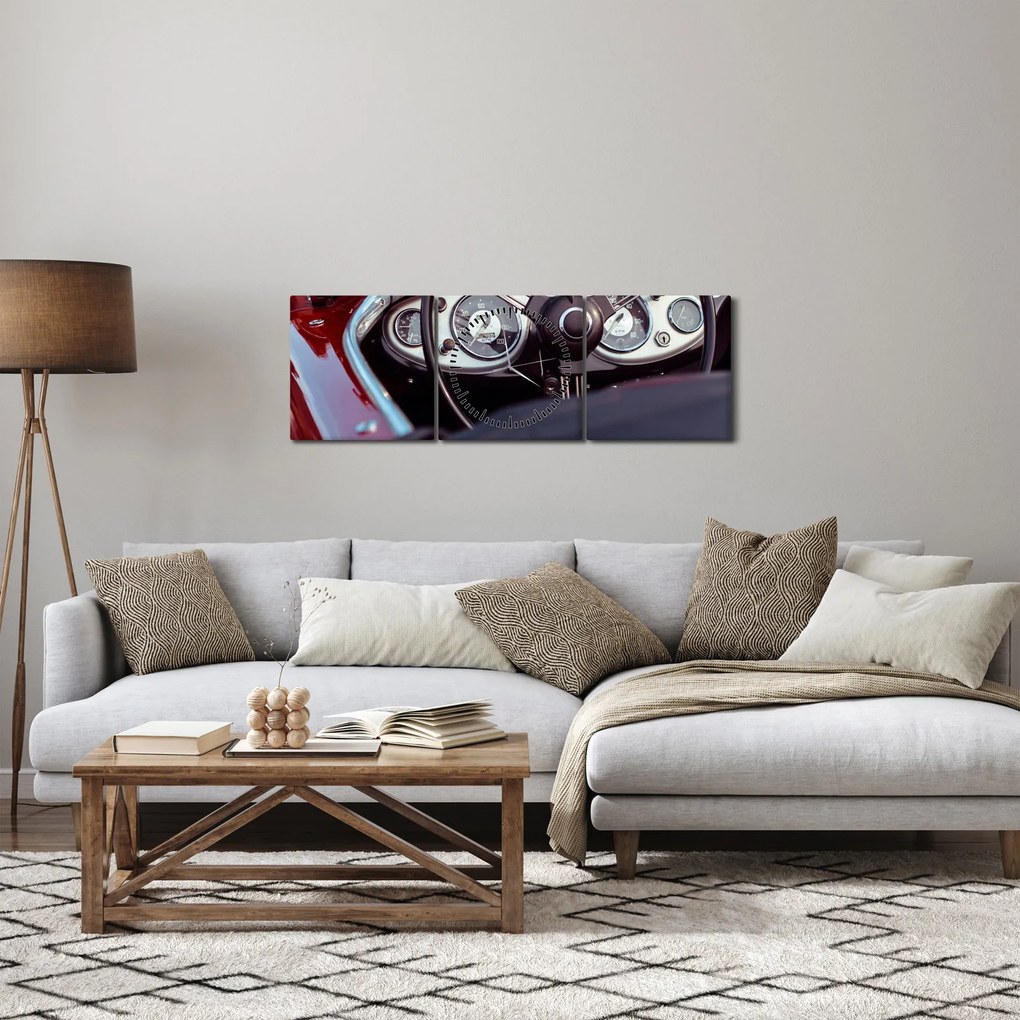 Tablou - Automobil (cu ceas) (90x30 cm)