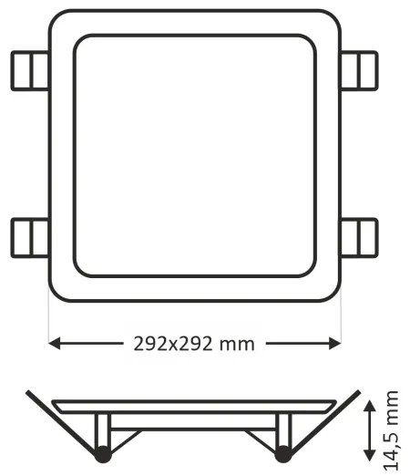 Corp de iluminat LED încastrat SQUARE LED/24W/230V 4200K 29,2x29,2 cm maro