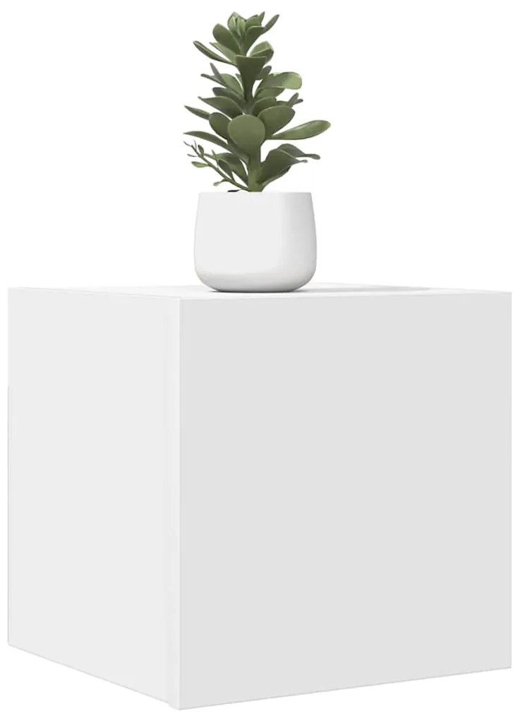 vidaXL Dulapuri TV montate pe perete, 2 buc., alb, 30,5x30x30 cm