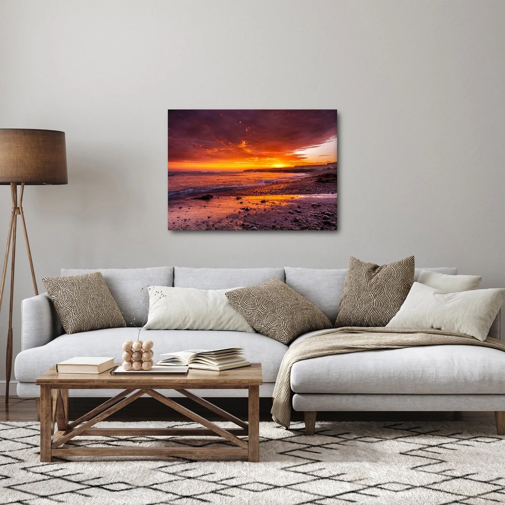 Tablou cu apus de soare la mare (70x50 cm)
