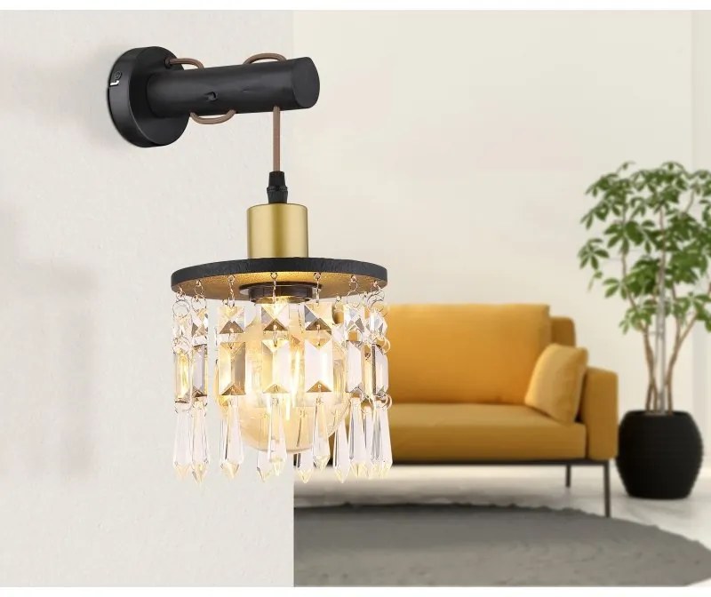 Aplica de perete design modern COMMA alama mat, negru