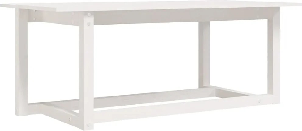 vidaXL Măsuță de cafea, alb, 110x55x45 cm, lemn masiv de pin