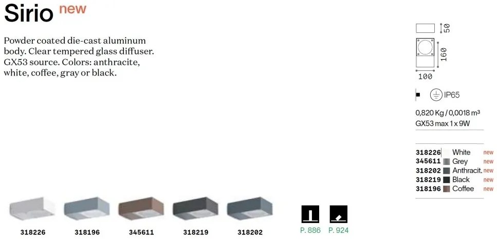 Aplica ambientala iluminat exterior IP65 Sirio ap1 corten