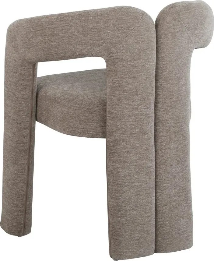 Scaun cu design sculptural tesatura chenille greige ARCH