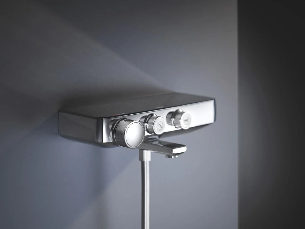 Coloana dus Grohe Vitalio palarie patrata 25 cm, baterie cada/dus termostat SmartControl (26698000 ,34718000)