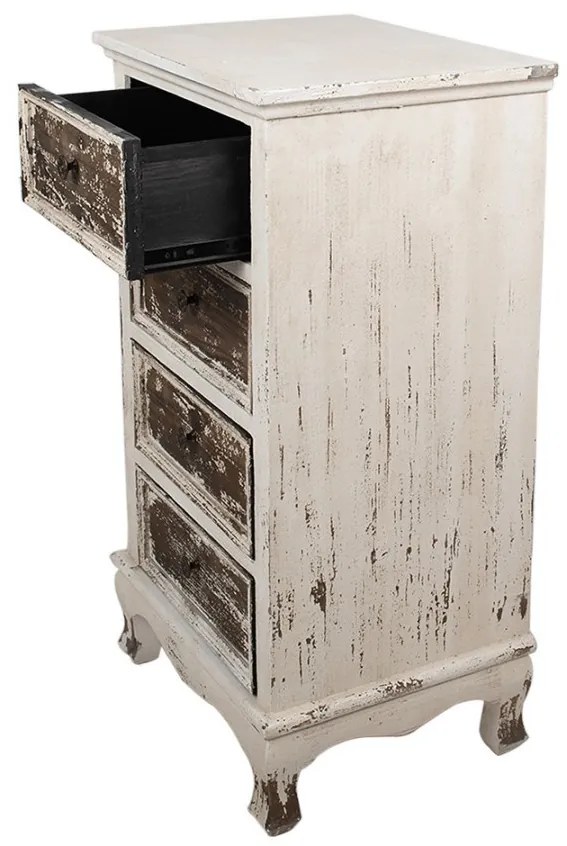 Comoda bej, din lemn masiv, cu aspect vintage, Renard