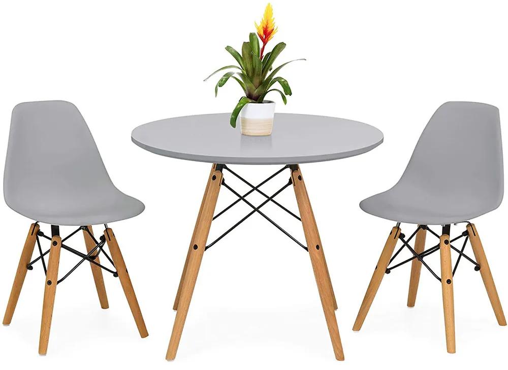 4 buc scaune moderne cu masa pentru bucatarie-gri