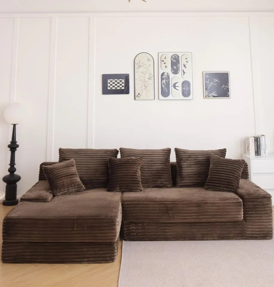 Canapea Colțar Memory Foam HD Soft Lounge | Design Modern &amp; Confort Premium | 5 Culori Disponibile | AlmaCasa (Culoare: Maro)