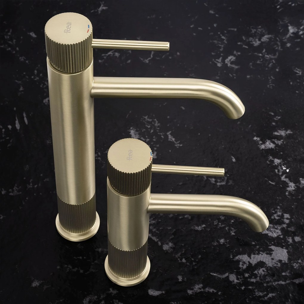 Baterie pentru baie Rea Lungo Stripe Brush Gold Low