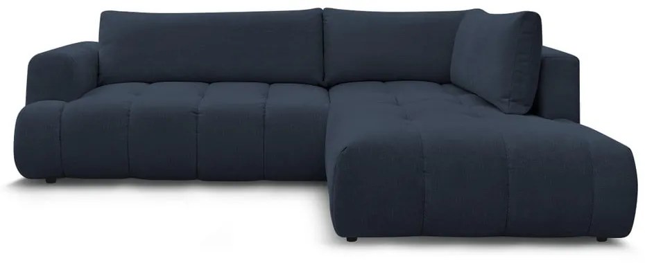 Colțar albastru închis extensibil/cu spațiu de depozitare (cu colț pe partea dreaptă/în formă de ”L”) Fuji – Bobochic Paris