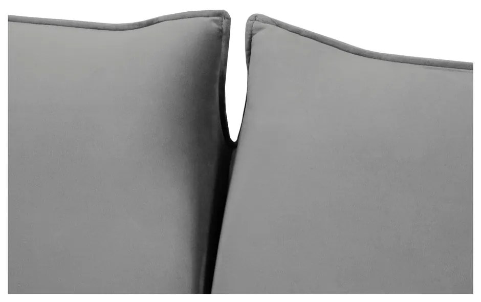 Canapea gri extensibilă cu tapițerie din catifea 214 cm Vienna – Cosmopolitan Design