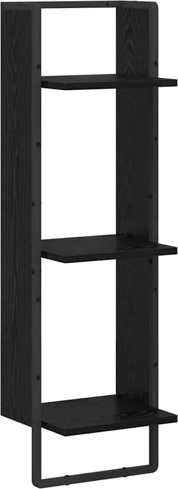 vidaXL Raft de perete Stejar Negru 30 x 25 x 100 cm Lemn compozit