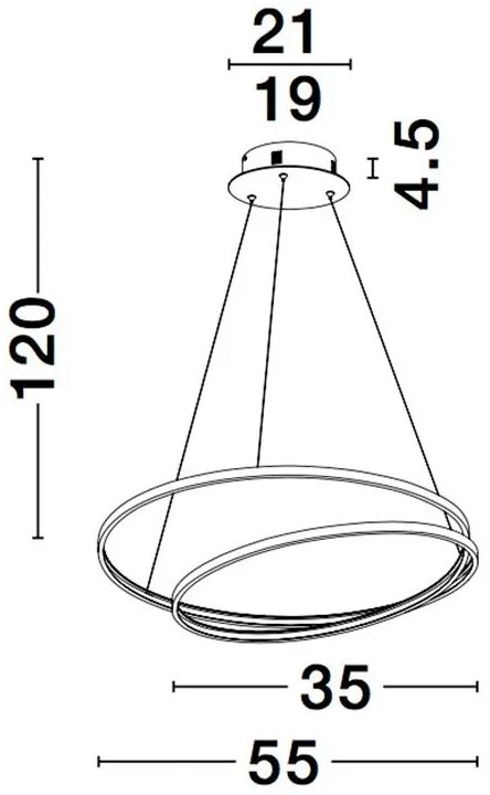 Lustra LED dimabila design elegant GRANIA negru