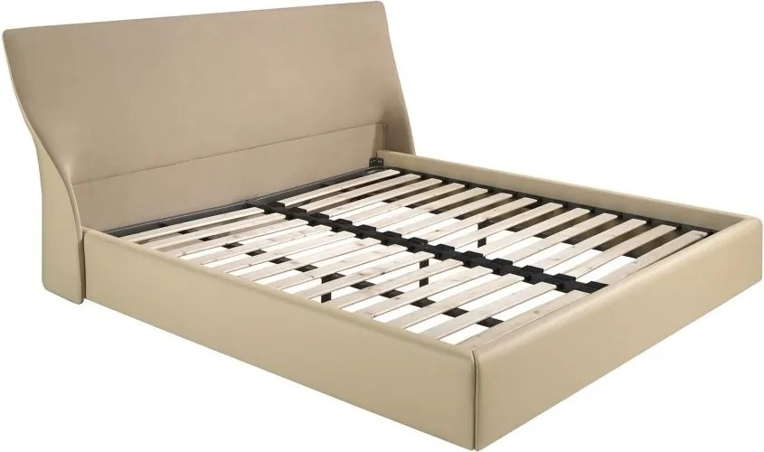 Pat dublu tapitat design LUX Brown-Cream 180x200cm