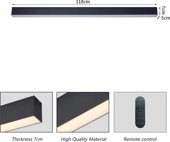 Brilagi - Plafonier LED dimabil SLEEKLINE LED/40W/230V Wi-Fi Tuya negru + telecomandă