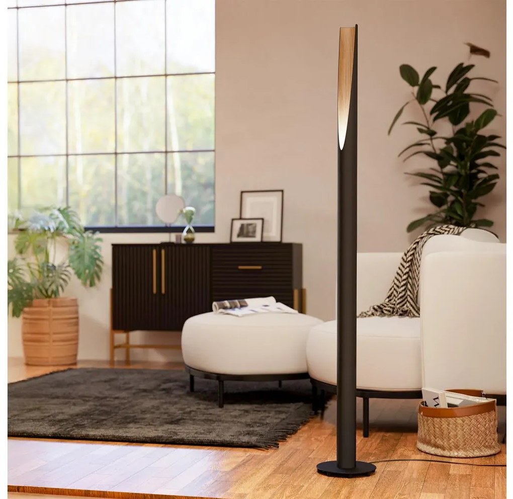 Lampadar LED Eglo 901735 BARBOTTO 1xGU10/4,5W/230V 3000K negru/maro