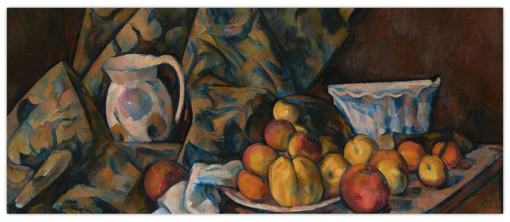 Tablou - Paul Cézanne, Still Life with Apples and Peaches, reproducere (120x50 cm)
