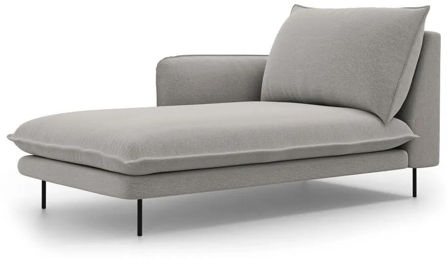 Șezlong divan cu cotieră pe partea stângă Cosmopolitan Design Vienna, gri deschis