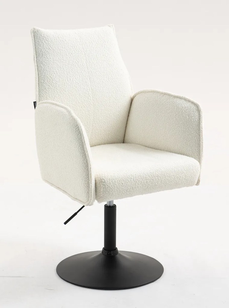 HR280N Scaun Crem Boucle cu Bază Neagră