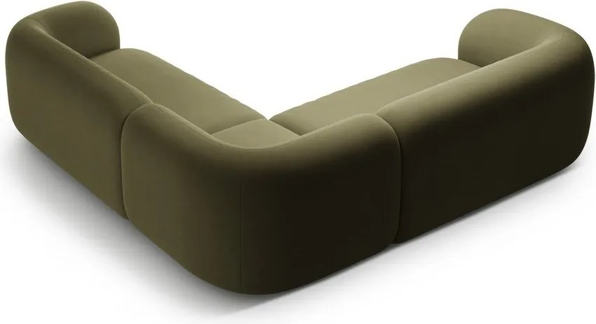 Colțar verde cu tapițerie din catifea Kate – Micadoni