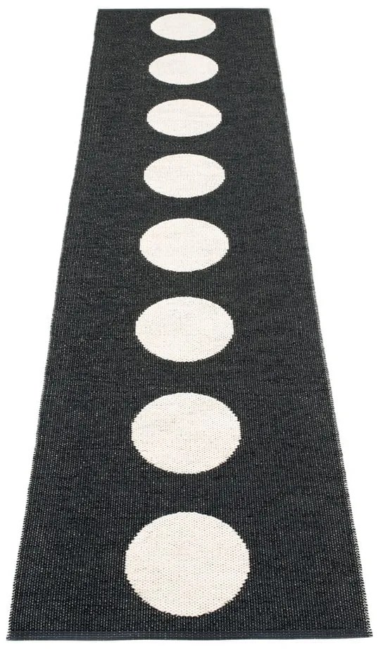 Covor tip traversă pentru interior și exterior alb-negru 70x300 cm Vera Black – Pappelina