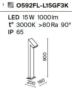 Stalp LED iluminat exterior IP65 Guss H-90cm