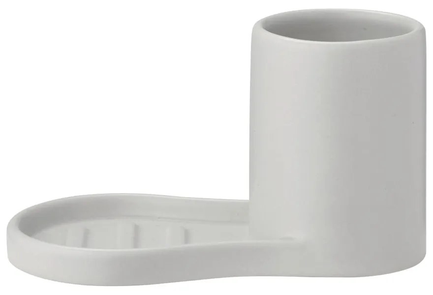 Suport pentru accesorii de spălat gri deschis din gresie Piro – Blomus