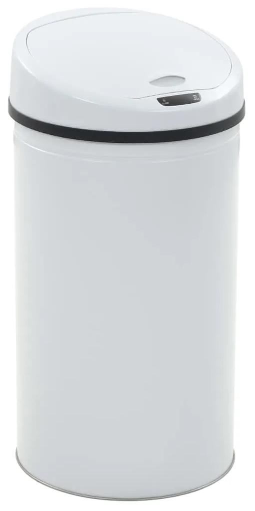 50714 vidaXL Coș de gunoi cu senzor, 42 L, alb