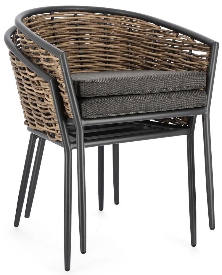 Scaun de grădină gri din metal Maribela – Bizzotto