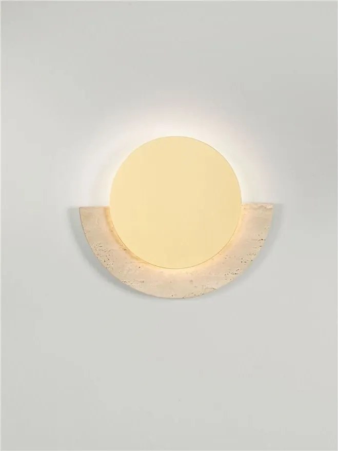 Aplica de perete LED metal auriu si travertin MOLLI 21cm