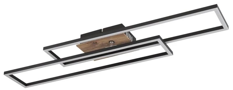 Plafoniera LED moderna DAKARI negru/lemn